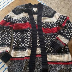 Multi- colored long cardigan